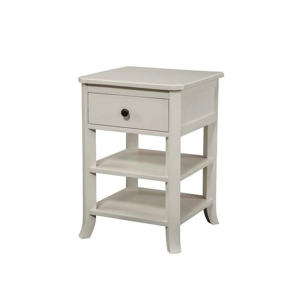 Alphinefurniture Baker Nightstand, White 977-W-02